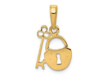 Picture of 14k Yellow Gold Polished Key and Lock pendant