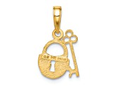 14k Yellow Gold Polished Key and Lock pendant