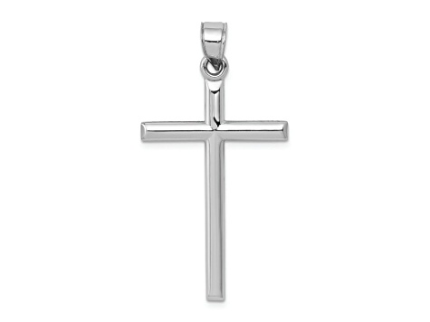 Rhodium Over 14k White Gold Cross Pendant