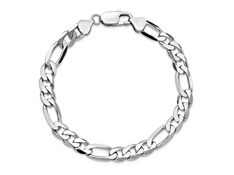 Necklace Tom Wood Figaro Bracelet 14K White Gold Flat Figaro Chain