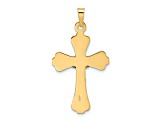 14k Yellow Gold and 14k White Gold Polished/Textured Solid INRI Crucifix Pendant