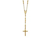 14K Yellow Gold Diamond-cut 3mm Beaded Semi-solid Rosary