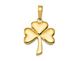 14K Yellow Gold Polished Solid Shamrock Pendant