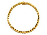 14K Yellow Gold 9.5mm Band Link 7.5 Inch Bracelet