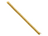 14K Yellow Gold 9.5mm Band Link 7.5 Inch Bracelet