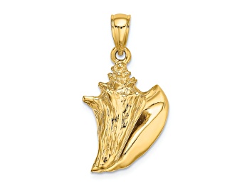 Picture of 14k Yellow Gold 3D Textured Conch Shell Charm