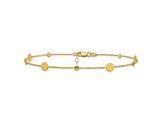 14K Yellow Gold Polished Disc with 1-inch Extension Anklet