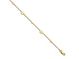 14K Yellow Gold Polished Disc with 1-inch Extension Anklet