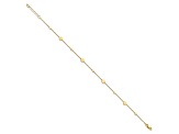 14K Yellow Gold Polished Disc with 1-inch Extension Anklet