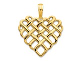 14k Yellow Gold Fancy Heart Pendant