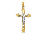 14K Yellow and White Gold Crucifix Pendant