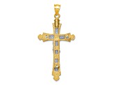 14K Yellow and White Gold Crucifix Pendant