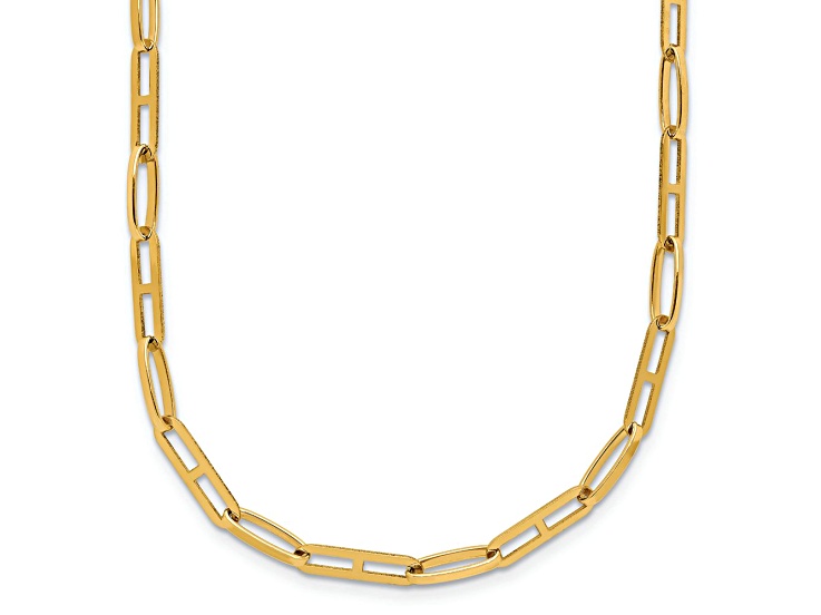 14K Yellow Gold Polished Fancy Link with 1.5-inch Extension Necklace