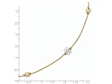14K Two-tone Polished Flower with 1-inch Extension Anklet