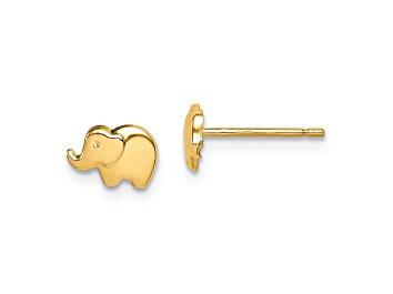 Picture of 14K Yellow Gold Elephant Post Earrings