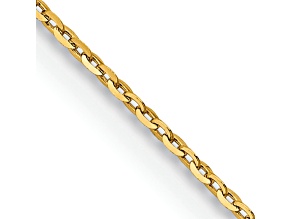 18K Yellow Gold 1.15mm Solid Diamond-Cut Cable 16 Inch Chain