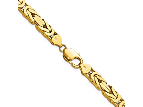 14K Yellow Gold 6.5mm Byzantine Chain Necklace