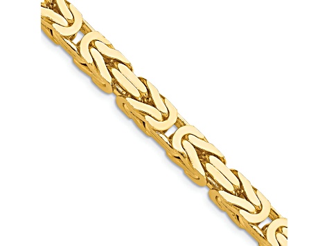 14K Yellow Gold 6.5mm Byzantine Chain Necklace