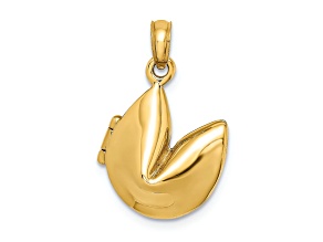 14k Yellow Gold Opens Fortune Cookie Charm