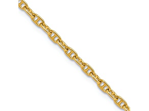 14k Yellow Gold 2.35mm Mariners Link 18 Inch Chain