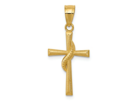 14K Yellow Gold Polished Cross Pendant