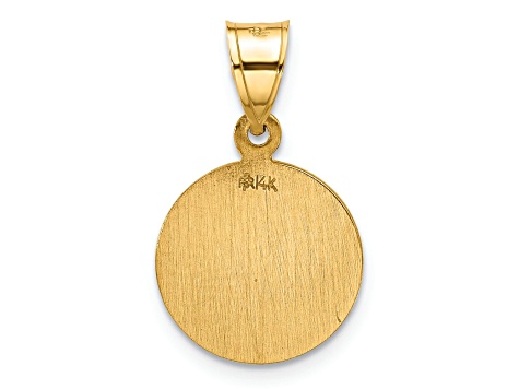 14k Yellow Gold Polished and Satin St. Christopher Medal Pendant