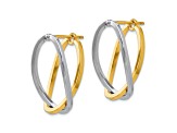 14K Yellow Gold and 14K White Gold Polished Versatile Oval Dangle Earrings