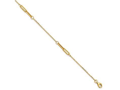 14K Yellow Gold Polished with .5-inch Extension Anklet