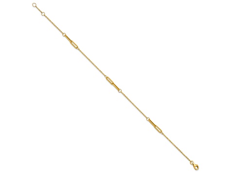 14K Yellow Gold Polished with .5-inch Extension Anklet