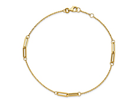 14K Yellow Gold Polished with .5-inch Extension Anklet