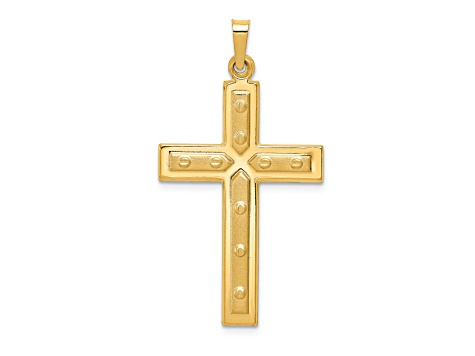 14K Yellow Gold Polished Cross Pendant