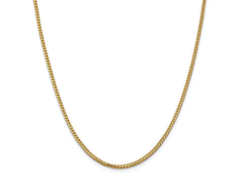 14K Yellow Gold 2mm Franco Chain Necklace - 1DQXMB | JTV.com