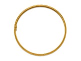 14K Yellow Gold Polished Textured Flexible Bangle