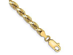 10k Yellow Gold 4mm Diamond-Cut Rope Link Bracelet