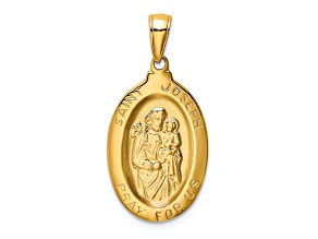 14K Yellow Gold Saint Joseph Medal Pendant