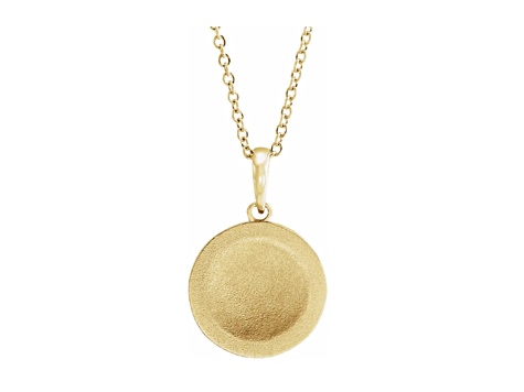 14K Yellow Gold Floral Pendant With Adjustable Chain