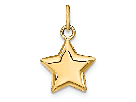 14k Yellow Gold 3D Puffed Star pendant