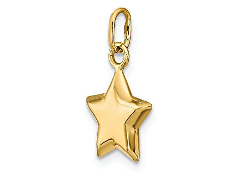 14k Yellow Gold 3D Puffed Star pendant