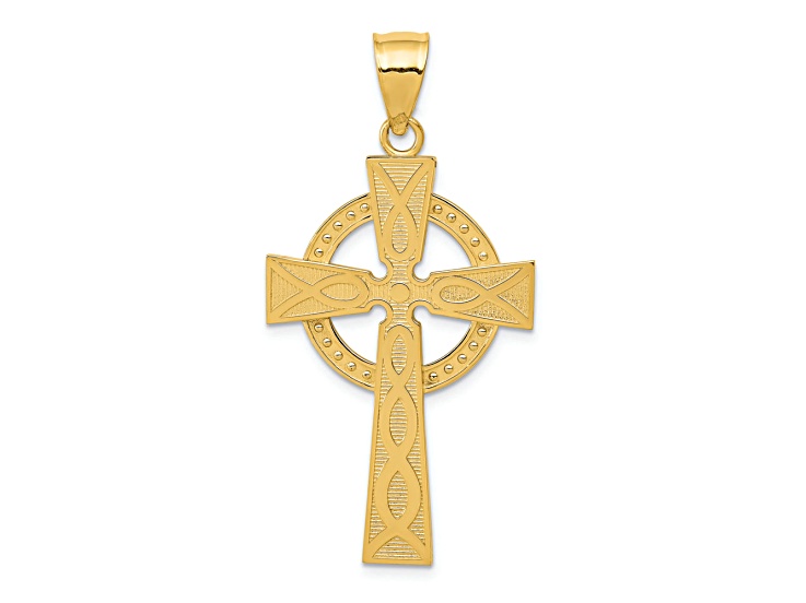14K Yellow Gold Celtic Cross Pendant