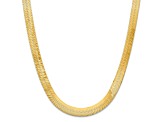 14K Yellow Gold 10mm Silky Herringbone Chain Necklace