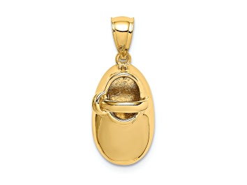 Picture of 14k Yellow Gold Polished Baby Shoe Pendant