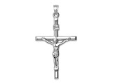 Rhodium Over 14K White Gold Hollow Crucifix Pendant