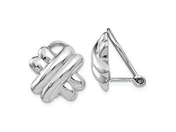 Picture of Rhodium Over 14k White Gold Polished Non-pierced X Stud Earrings