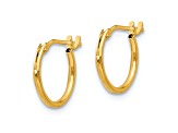 14K Yellow Gold Polished 1mm Hoop Earrings