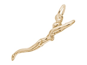 14K Yellow Gold Female Swimmer Charm