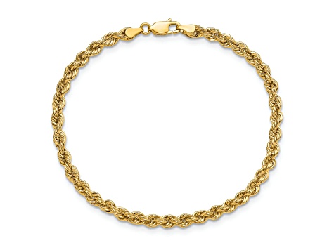 10k Yellow Gold 4mm Rope Link Bracelet