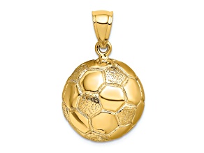 14k Yellow Gold Textured Soccer ball Charm