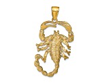 14k Yellow Gold Solid Polished Open-backed Scorpion Pendant