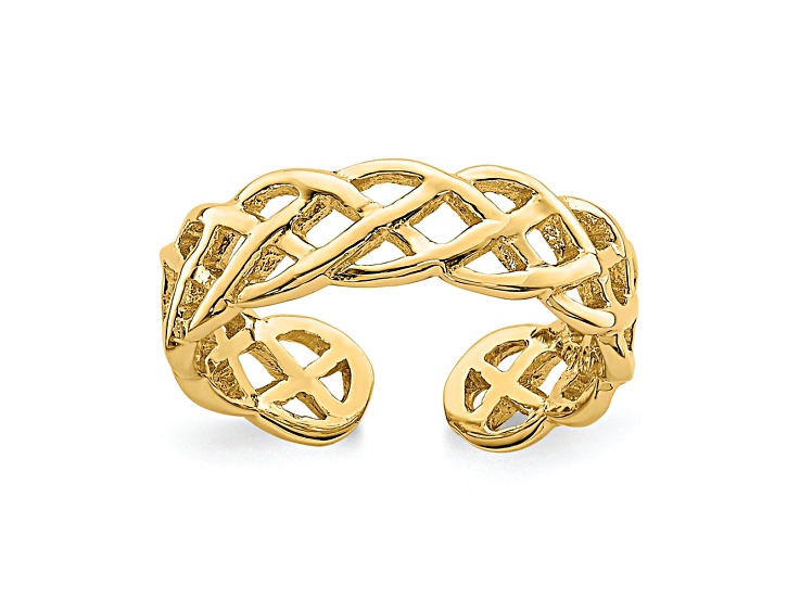 14K Yellow Gold Polished Braided Toe Ring
