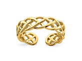 14K Yellow Gold Polished Braided Toe Ring